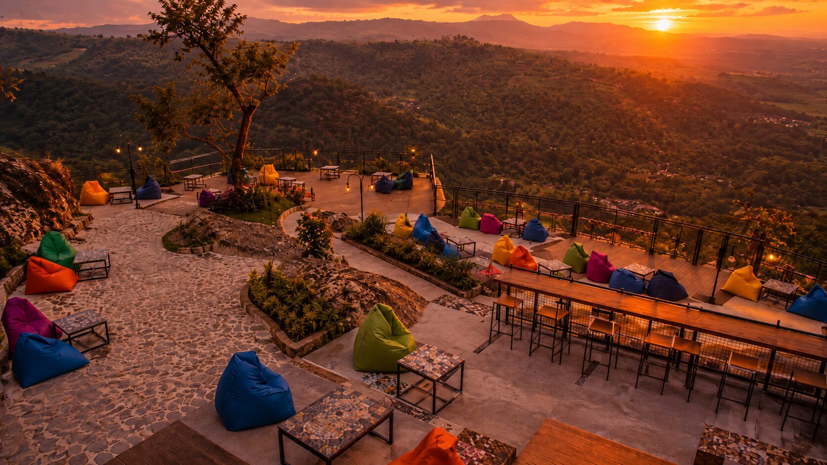 Obelix Hills — sunset cinematic dengan latar Candi Prambanan